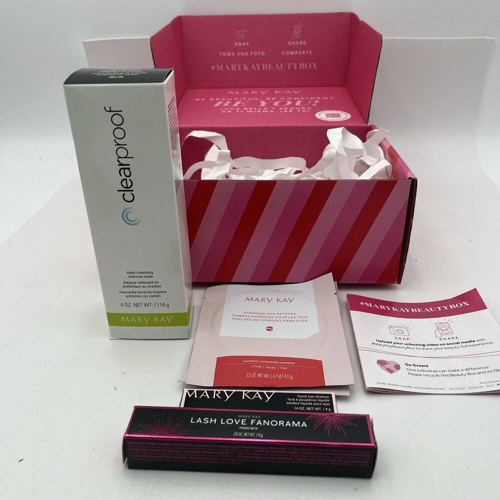 Mary Kay Beauty Box- Clear Proof Mask full size products with sample eye patches